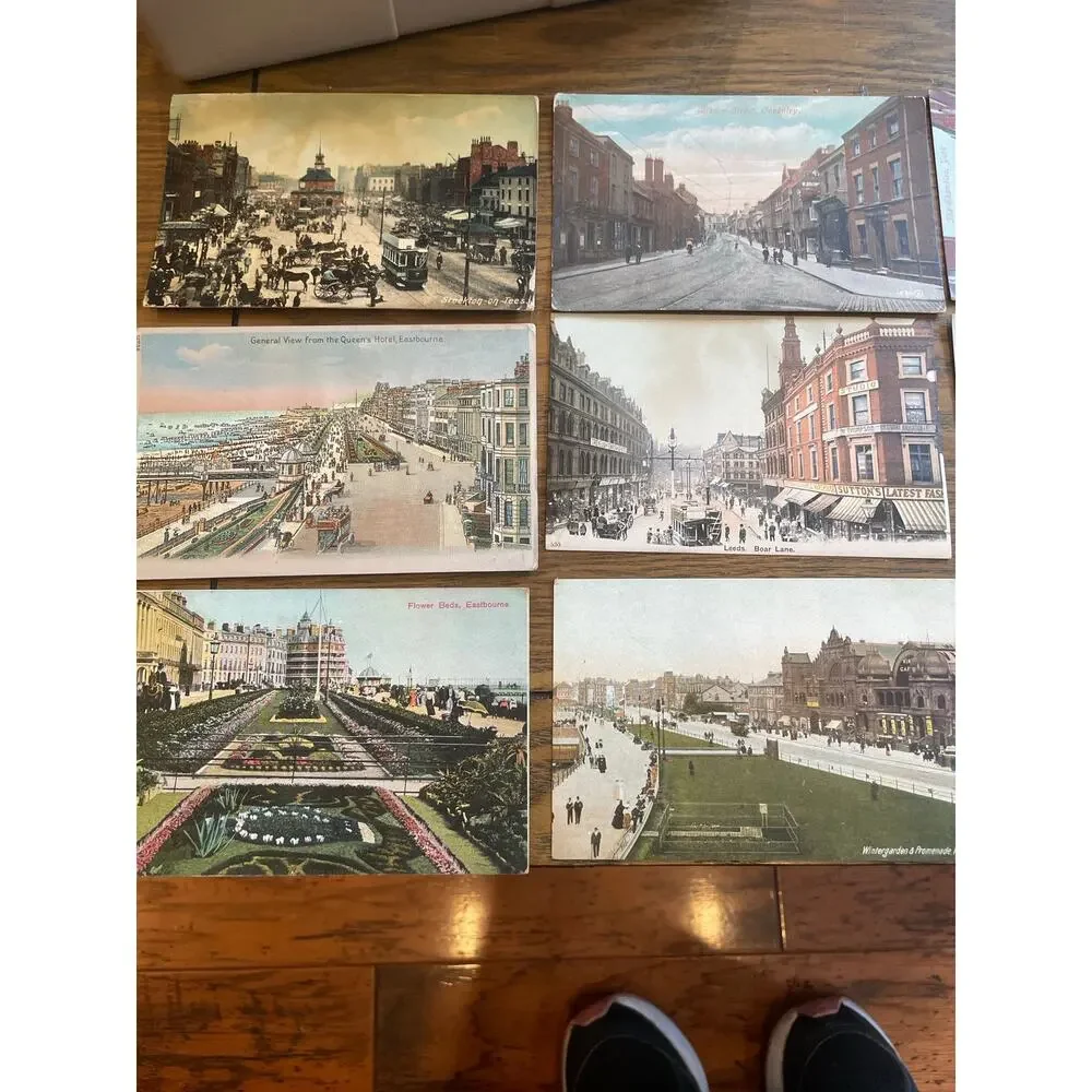 34 Vintage British Irish Postcards England Ireland Topographical Split Back Lot